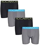 Rocawear Boy's 4 Pack Performance Boxer Brief, Black and Grey, Small/7-8'