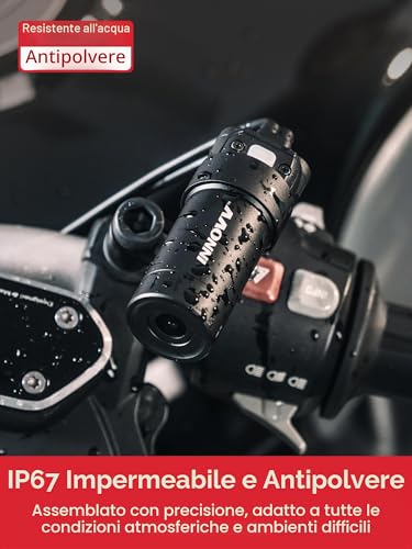 INNOVV K6 Motorcycle Dashcam, Dual Channel QHD 2K+1080P IP67 Waterproof Mini Motorcycle Camera with Wi-Fi, 120¡ã Golden Angel, G-Sensor Detection, Support 256GB (SD Card Not Included)