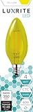 Luxrite LR21266 YELLOW LED Filament Candelabra Light Bulb, 4-Watt Equivalent to 40w incandescent, Bright Yellow Color, 350 Lumens, 15,000 Hr Life, E12 Candelabra Base