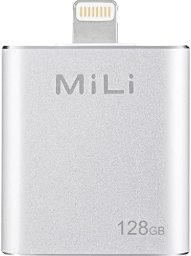 MiLi iData 128GB Flash Drive - Silver iPhone Flash Drive, Apple MFi, Lightning Connector