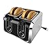 BLACK+DECKER 4-Slice Toaster, Traditional Square, Black with Stainless Steel Accents, TR1400SB