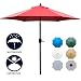 Sunnyglade 7.5' Patio Umbrella Outdoor Table Market Umbrella with Push Button Tilt/Crank, 6 Ribs (Red)