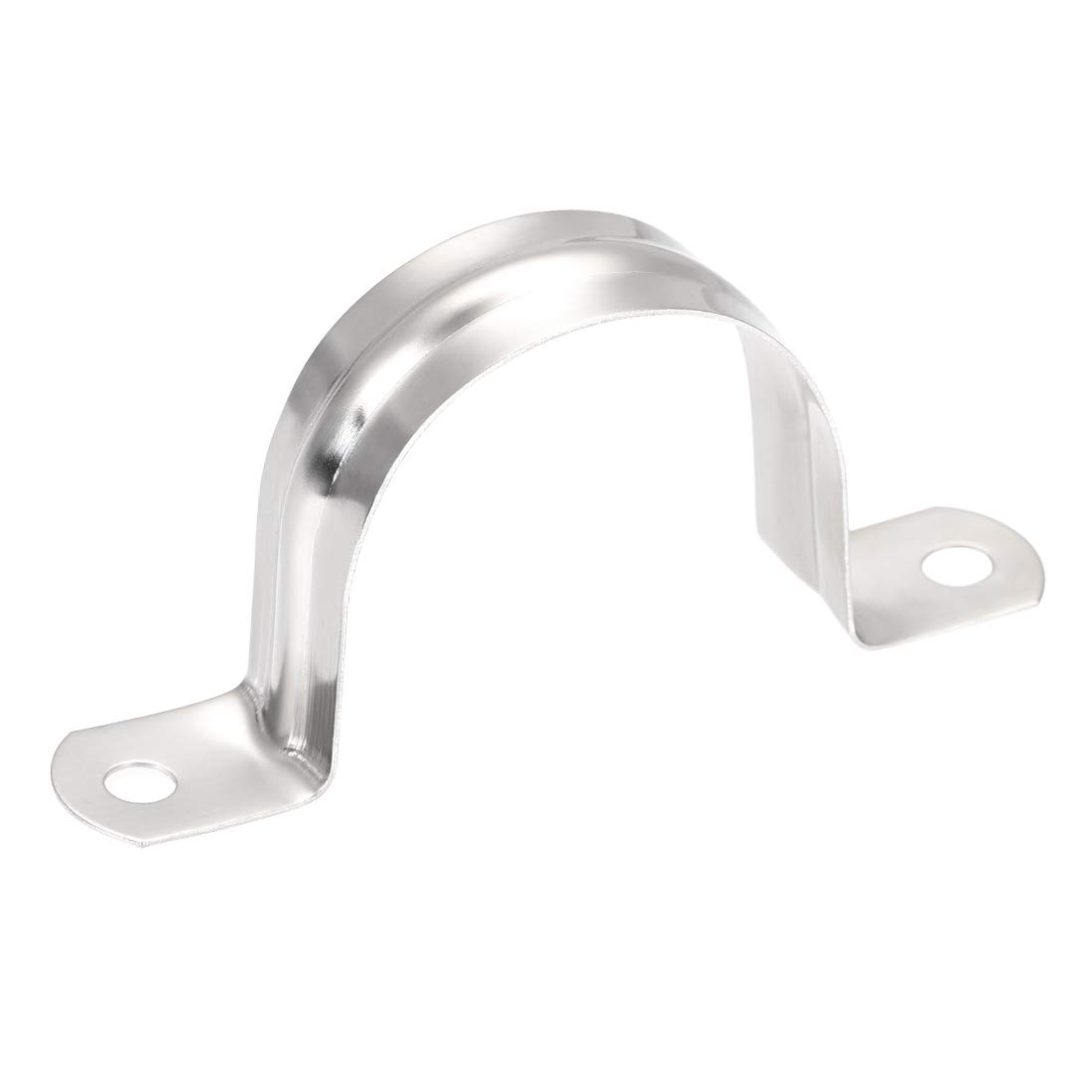 sourcing map 42mm(1.65") Rigid Pipe Strap, 2 Hole Tube Straps 201 Stainless Steel Tension Tube Clip Clamp 8pcs