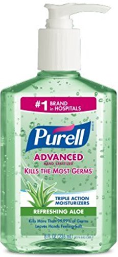 Purell Hand Sanitizer with Aloe, 8 oz., Pack of 3