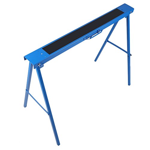 All Steel 39inch Folding Sawhorse by Coldcedar, Heavy Duty Portable Saw Horses: Height Adjustable, Fully Assembled 250 lb Weight Capacity Each and Quickly Folds Up for Easy Storage, Pack of 2