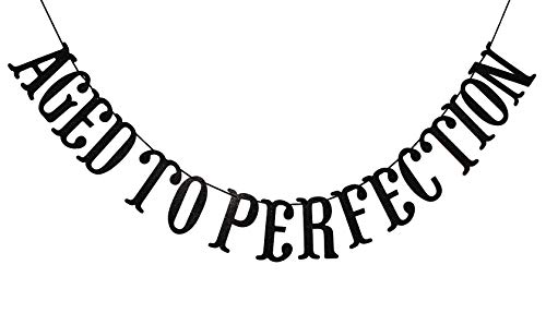 Qttier-Aged-to-Perfection-Banner-for-50th-60th-70th-80th-90th-100th-Birthday-Anniversary-Party-Decorations-Supplies-Decor-Favors-Bunting-Photo-Booth-Props-Sign-Black-Glitter