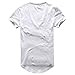 Zecmos Mens Deep V Neck T-Shirt Unisex Tshirt Male Vneck Tee Top White XL