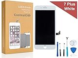 iPhone 7 Plus Screen Replacement Coolmall369 Lcd Touch Screen Digitizer Frame Assembly Set with 3D Touch Coolmall369 Free Tool Set (White)