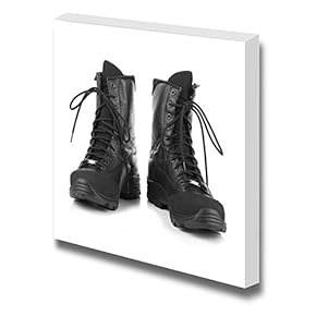 Combat Boots on White Background Wall Decor