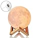 3D Moon Lamp Night Light 5.98” with Stand | Tap Sensor with 3 Color Lunar RGB Lighting Modes | Bedside Night, Rechargeable Globe 3D USB Lamp ● Cool Gift Idea ● with Hanging Strings for Ceiling