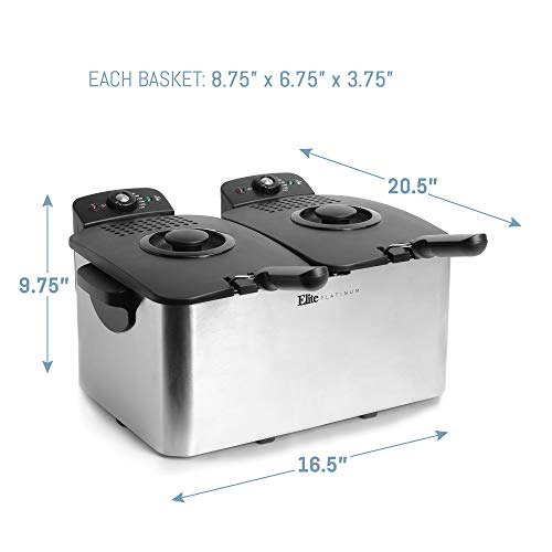 Elite Platinum EDF-4080 Maxi-Matic 8 Quart Deep Fryer, Stainless Steel - Thumbnail 2
