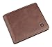 RFID Blocking Cowhide Leather Bifold Wallet for Men with 2 ID Windows(Brown- Sheepskin Leather)