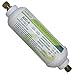 LASCO 37-1817 Mini In-Line Water Filter with Lead Free 1/4" Od Brass Compression Adapters, 2" x 6"