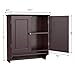 Yaheetech Bathroom/Kitchen Wall Mounted Cabinet Double Door & Hanging Bar Storage Cupboard, Espresso