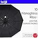 tatji Windproof Compact Travel Umbrella- Reinforced Double Canopy, Auto Open/Close, 10 ribs, 210T Teflon Fabric