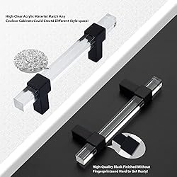 Peaha 10 Pack Black Cabinet Pulls Acrylic Drawer