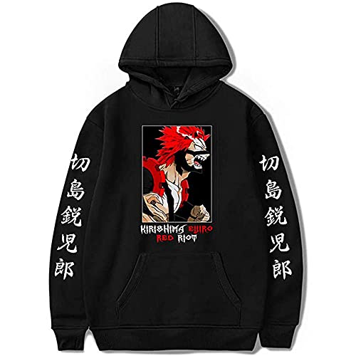 EvenShop Anime Cosplay Kirishima Eijiro Hoodie Pullover Black