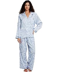 YiNi LuLu Womens Silk Satin Pajamas Set Button Down