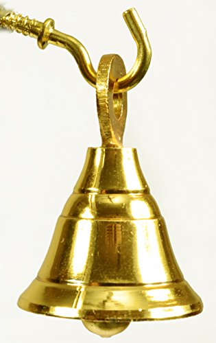 Lot of 6 Pcs Gold Plated Brass Door Home DÃ©cor Indian Bells 1.6" Ht 1.2"Dia