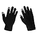 Lethmik Women's Solid Magic Knit Gloves Winter Wool Lined with Touchscreen Fingers Black, One Size (Superior Elasticity)