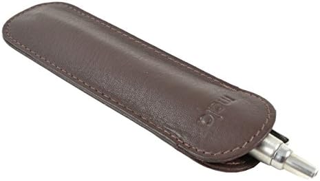 Mala Leather Pen or Pencil Sleeve Holder Case in different sizes and many colours (Smaller - 12cm, Brown)