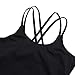 TiaoBug Women's Spaghetti Straps Ballet Dance Camisole Criss Cross Leotard Gymnastic Bodysuit Tops Black Large
