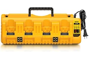 COOMYXIN DCB104 20V MAX Battery Charger Replacement for Dewalt Battery Charger, 4 Port Multi Charger Station with 2 USB Ports, Compatible with Dewalt 12V-20V Batteries