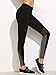 SweatyRocks Women's Stretchy Skinny Sheer Mesh Insert Workout Leggings Yoga Tights, Black, L