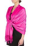 Sakkas Silky Solid Soft Pashmina Shawl Wrap Stole - Fuschia