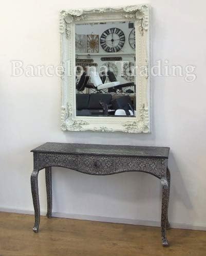 Barcelona Trading Carved Louis Cream Ornate French Frame Wall/Over Mantle Mirror - 35in x 47in, Beige - Image 3
