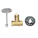 Onlyfire 1/2 Inch Straight Gas Key Valve Kit for Fire Pit Fireplace, Polished Chrome Flange and 3 Inch Key