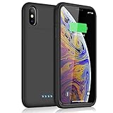Battery Case for iPhone Xs Max,6200mAh Protective Portable Charger Case External Battery Pack for Apple iPhone Xs Max Rechargeable Backup Charging Case Battery Power Bank (6.5 inch) (Black)