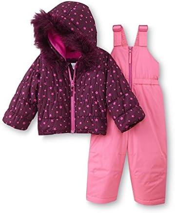 Toddler Girls Toughskins Snowsuit -- Jacket &amp; Snow Pants Purple Stars (2T)
