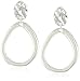 Anne Klein Silver Tone Drop Hoop Clip-on Earrings