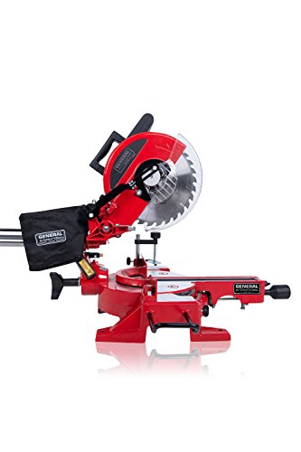 General International MS3005 10" 15A Sliding Miter Saw, Red, Black & Gray
