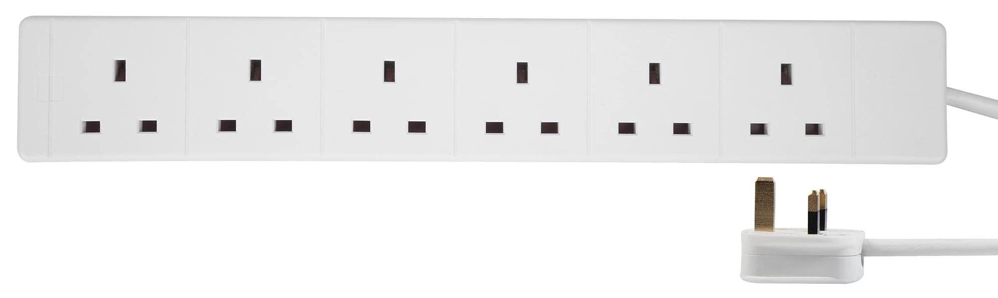 PRO ELEC PELB2004 Mains Extension Lead, 6 Gang, 7.5m, White