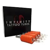 Infinity Tattoo Disposable Tubes Box of 20 Pcs - One Inch Silicone Grip and Hard Plastic Tips - Premium Quality Tattoos Supplies Tubes to Fit Your Tattooing Needles (7FT)