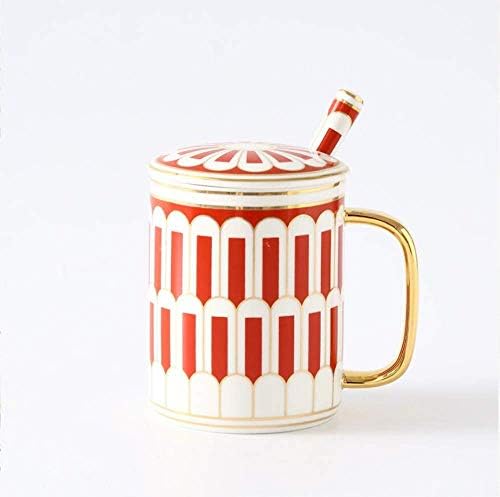 100 品質保証 雑貨 新作製品 世界最高品質人気 蓋スプーンカップイン女性の北欧風のカップルのコーヒーカップセラミックマークカップとレッドマグ 磁器 激安超特価 高級 マグカップ B086rlb5kx 磁器 B086rlb5kx ホビー かわいい おしゃれ 贈り物 Honana 正規品送料無料