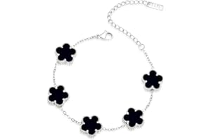 FLY FEI 18K Gold Plated Five Leaf Grass Bracelet Link Bracelets Four Leaf Clover Bracelet Lucky Bracelets Birthday gift bracelet Jewelry Gifts Jewelry Gifts Trendy for Women