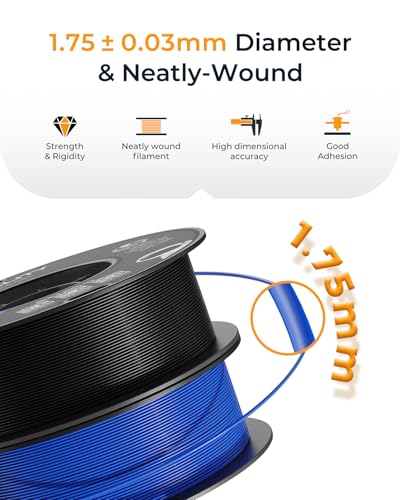 Official CREALITY PETG 3D Printer Filament 1.75mm 1KG (2.2lbs), High Precision Strong Toughness, Odorless Better Flow Moistureproof 3D Printing Ender Filament