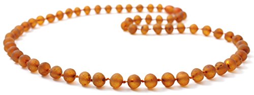 Raw Baltic Amber Necklace - Adult Size 25.5 inches (65 cm) - Unpolished Amber Beads - BoutiqueAmber (25.5 inches, Cognac)