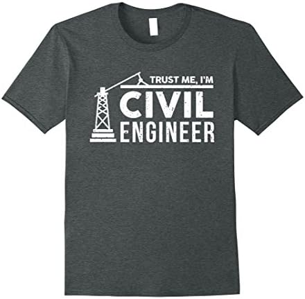 Mens Engineer T-shirt - Trust Me, I'm Civil Engineer  XL Dark Heather