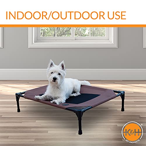 K&H Pet Products Original Pet Cot Elevated Dog Bed Chocolate/Black Mesh Medium 25 X 32 X 7