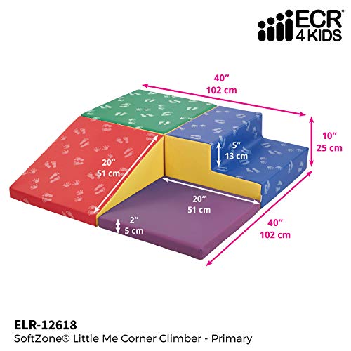 ECR4Kids SoftZone Little Me Foam Corner Climber - Indoor Active Play Structure for Toddlers and Kids - Soft Foam Play Set, Primary - Thumbnail 2