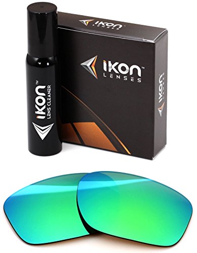 Polarized Ikon Iridium Replacement Lenses for Oakley Sliver F Folding Sunglasses - Emerald Green Mirror