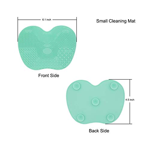LORMAY Makeup Brush Organizer + Makeup Brush Cleaning Mat, Storage Container of Makeup Tools and Personal Care Accessories-Makeup Drying Brush Holder Bathroom Cosmetic Organizer (Mint Green)