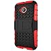 Motorola Moto E2 case,J0-box-mall Rugged Armor[Heavy duty][shockproof],Rubber+Hard case cover with kickstand case for Motorola Moto E2(2nd Gen only).-Red