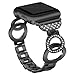 VOMA Bling Bands Compatible for Apple Watch Band 42mm 44mm iWatch Series 5/4/3/2/1, Diamond Rhinestone Stainless Steel Metal Jewelry Bracelet Bangle Wristband Strap(Bangle Black 42mm 44mm)