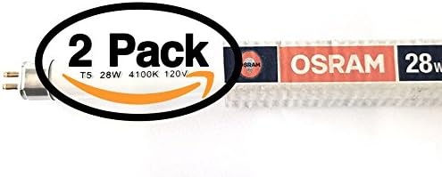 (2 Pack) Sylvania Osram - 28 Watt T5 Fluorescent Tube Light Bulb 4100K Replaces FP28/841/ECO F28T5 F28W/T5/841/ECO F28W/T5/835/ECO FP28/835/ECO FL28/T5/841 F28T5/841 F28T5/835/ALTO F28T5/841ALTO