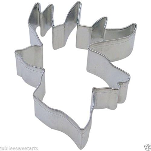 WONTTERFLY BUCK DEER HEAD SHAPED COOKIE OR FONDANT CUTTER 3.75" TIN NEW! B1377